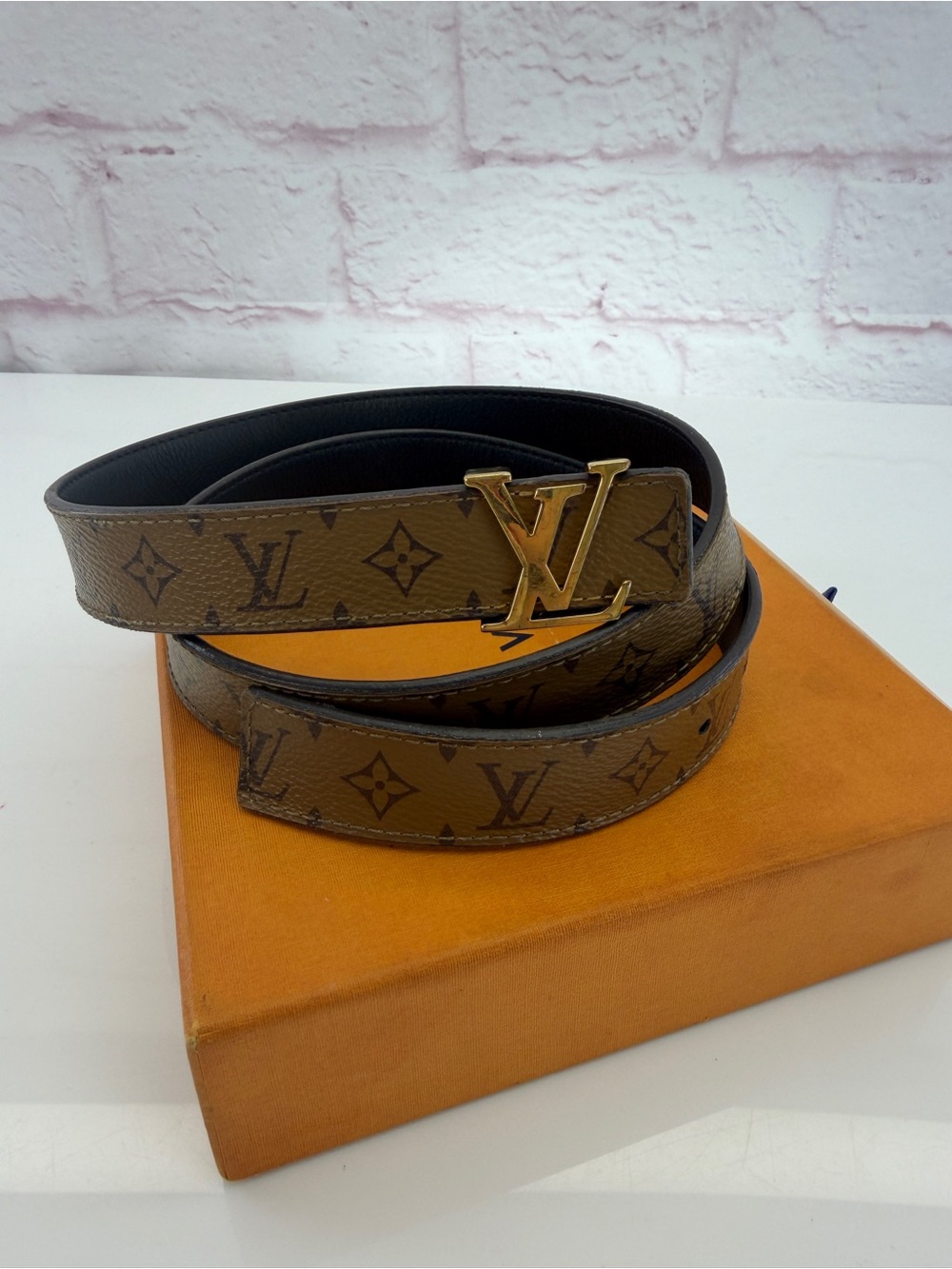 Louis Vuitton Monogram Giant 30mm LV Iconic Reversible 80 32 Belt